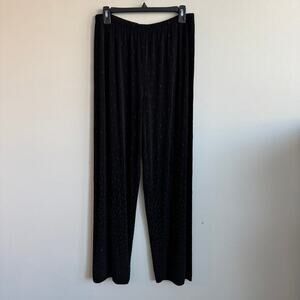 Chico's Travelers Beaded Dressy Wide Leg Pull On Pants‎ Black Chico's 2 Reg L 12